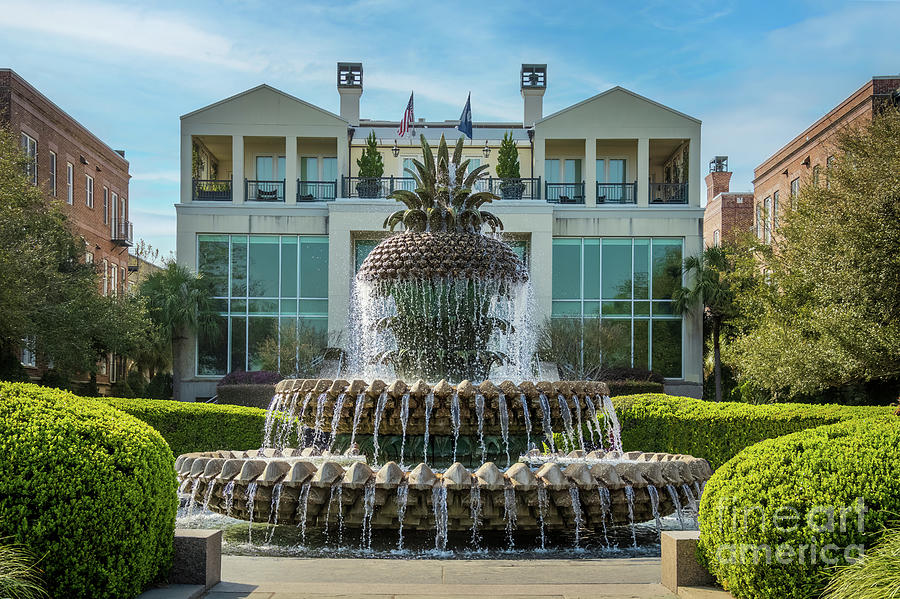 Charleston Pineapple Fountain Photograph by Sturgeon Photography
