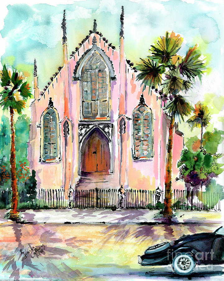 Churches Painting - Charleston South Carolina Church Huguenot by Ginette Callaway