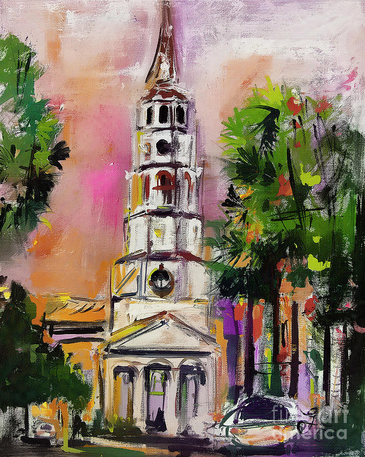 Charleston South Carolina Churches  Painting by Ginette Callaway