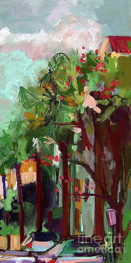 Charleston South Carolina Streets and Palms Painting by Ginette Callaway