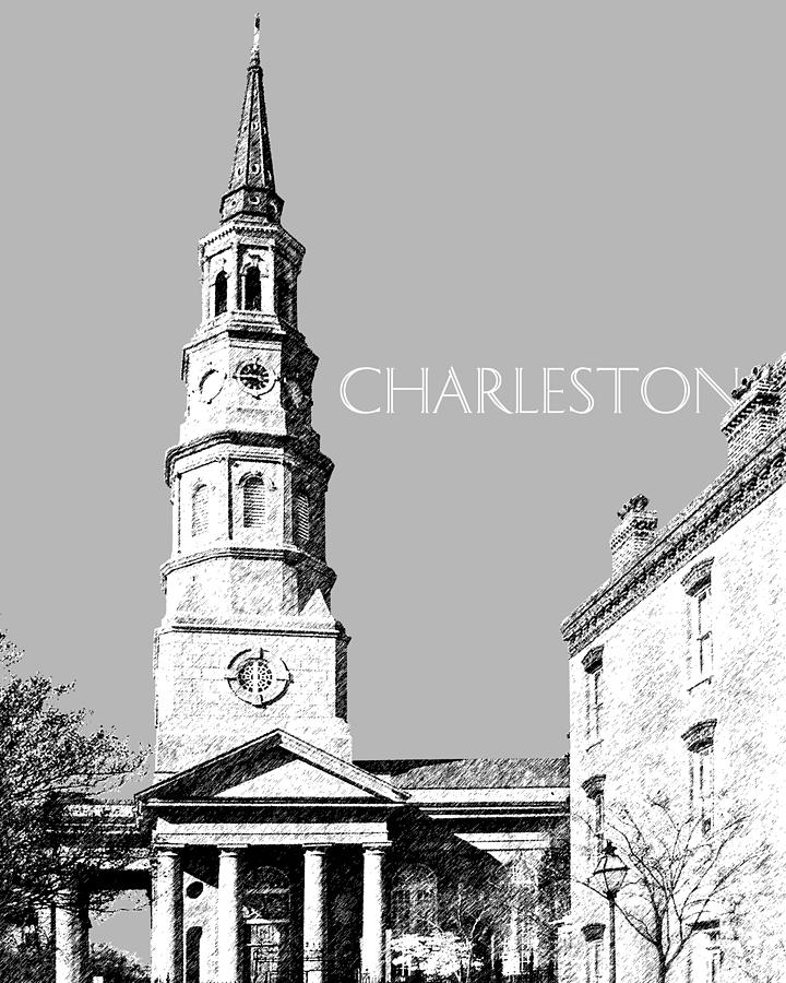 Charleston St. Phillips Church - Silver        Digital Art by DB Artist