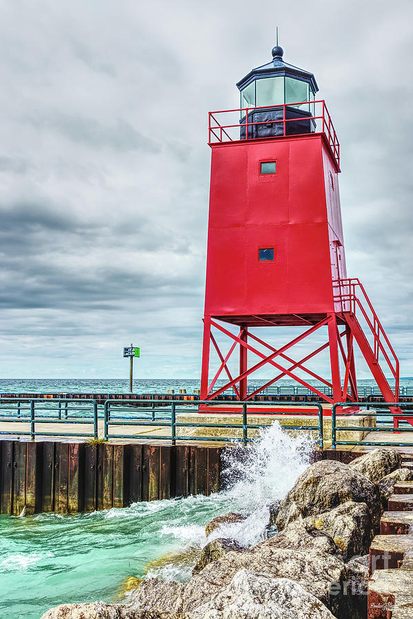 Charlevoix South Pierhead Lighthouse Photograph by Jennifer White