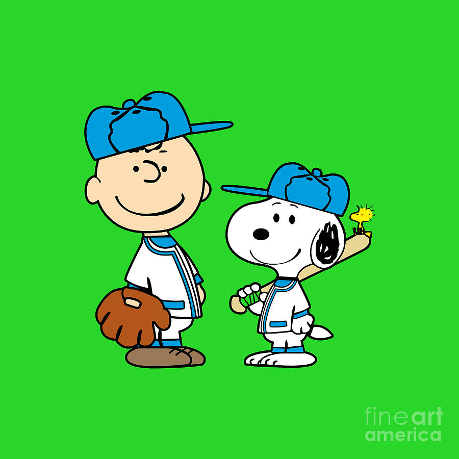 Charlie Brown and Snoop Baseball Team Drawing by Lucas S White | Fine ...