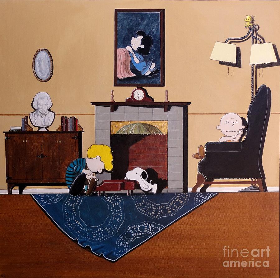 Charlie Brown Sitting in a Chair Painting by John Lyes