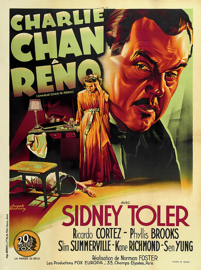 Reno Mixed Media - Charlie Chan in Reno, with Sidney Toler,1939 by Movie World Posters