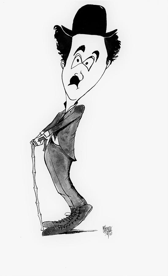 Charlie Chaplin 2 Drawing by Michael Hopkins