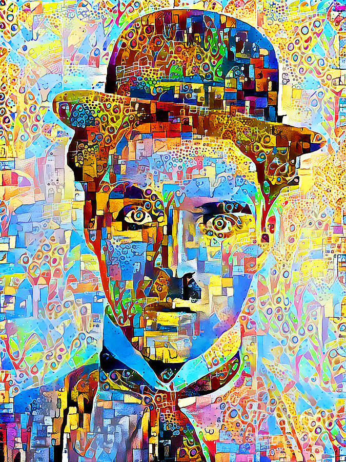 Charlie Chaplin In Contemporary Vibrant Colorful Happy Motif 20200428 Photograph by Wingsdomain Art and Photography
