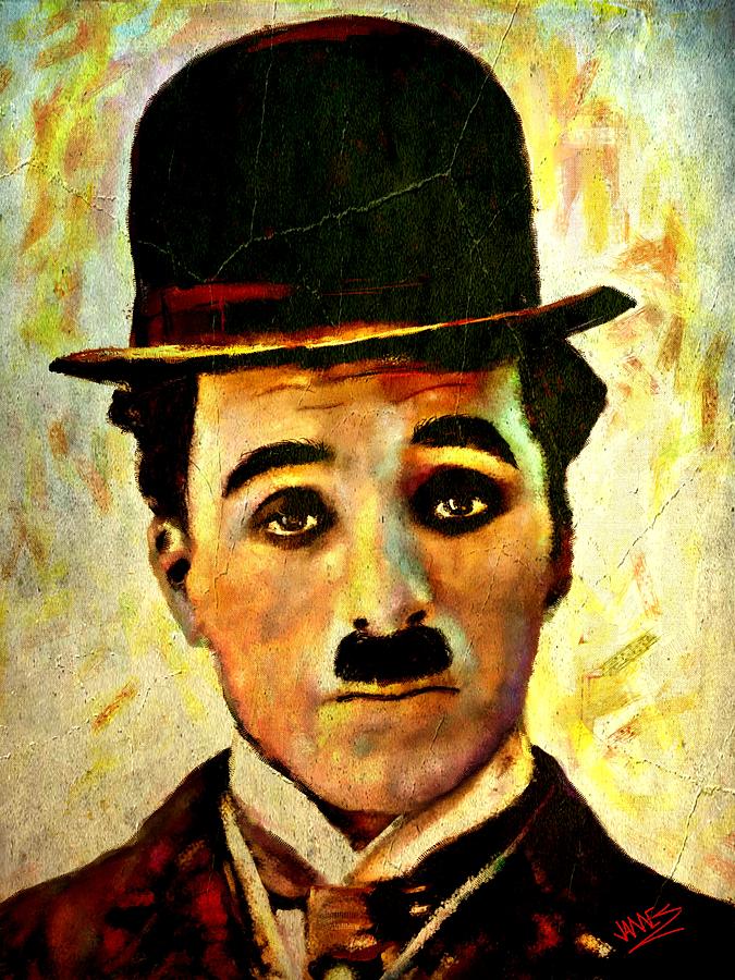 Charlie Chaplin in Hat Painting by James Shepherd