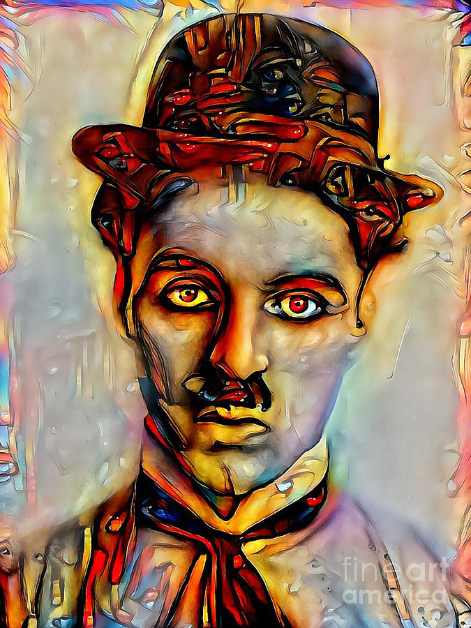 Charlie Chaplin In Vibrant Surreal Abstract 20200423 Photograph by Wingsdomain Art and Photography