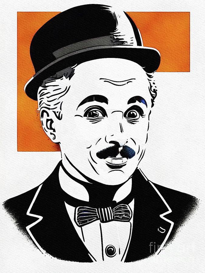 Charlie Chaplin, Movie Legend Painting by Sarah Kirk - Fine Art America