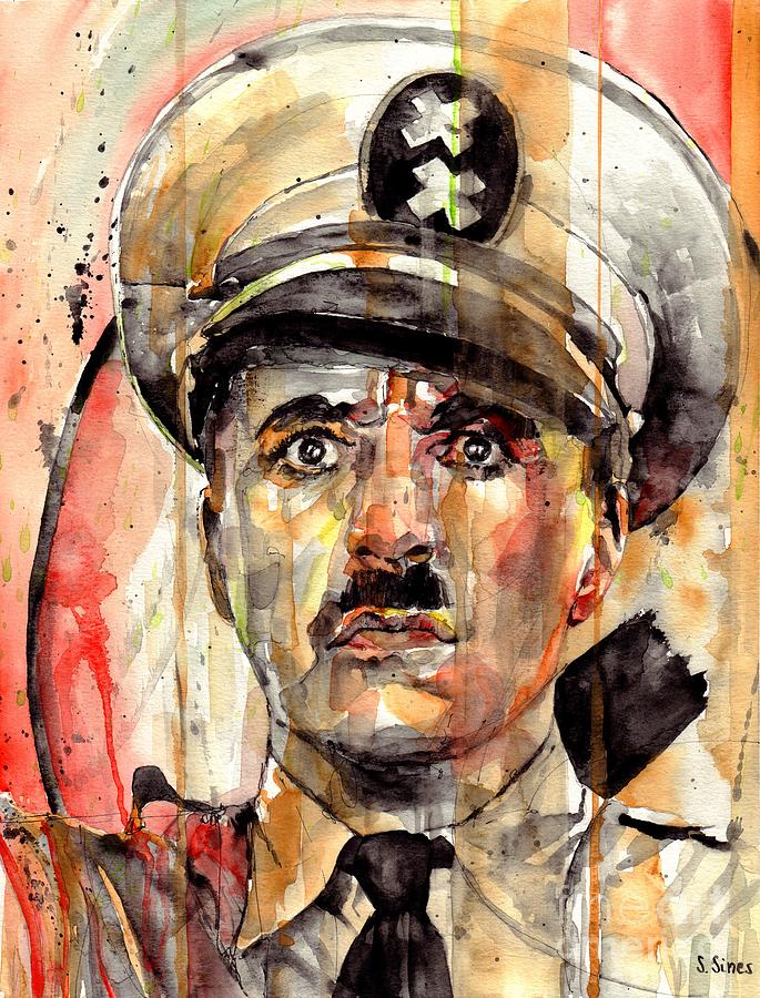 The Great Dictator Painting - Charlie Chaplin - The Great Dictator by Suzann Sines
