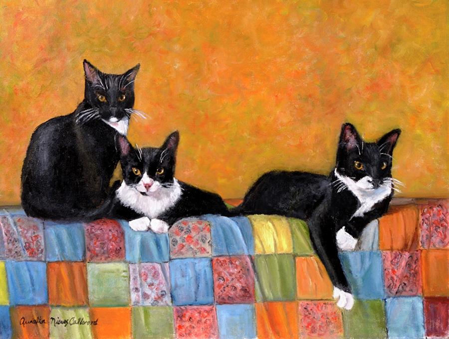 Charlie, Mitzy and Dexter Painting by Aurelia Nieves-Callwood