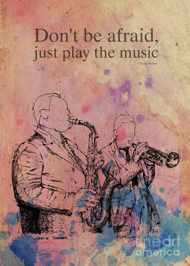 Charlie Parker original ink drawing and Quote Drawing by Drawspots ...