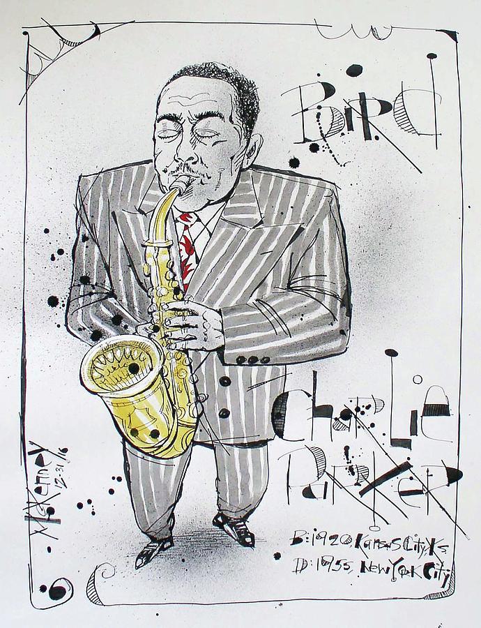 Charlie Parker Drawing by Phil Mckenney