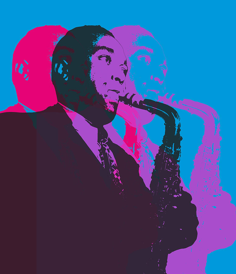 Charlie Parker Pop Art Mixed Media by Dan Sproul