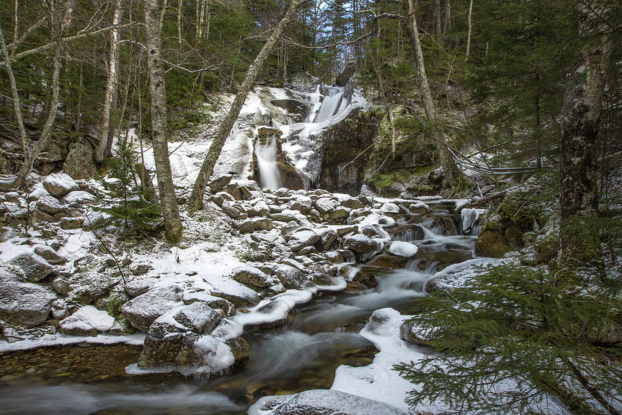 Charlies Falls Winter Photograph by White Mountain Images