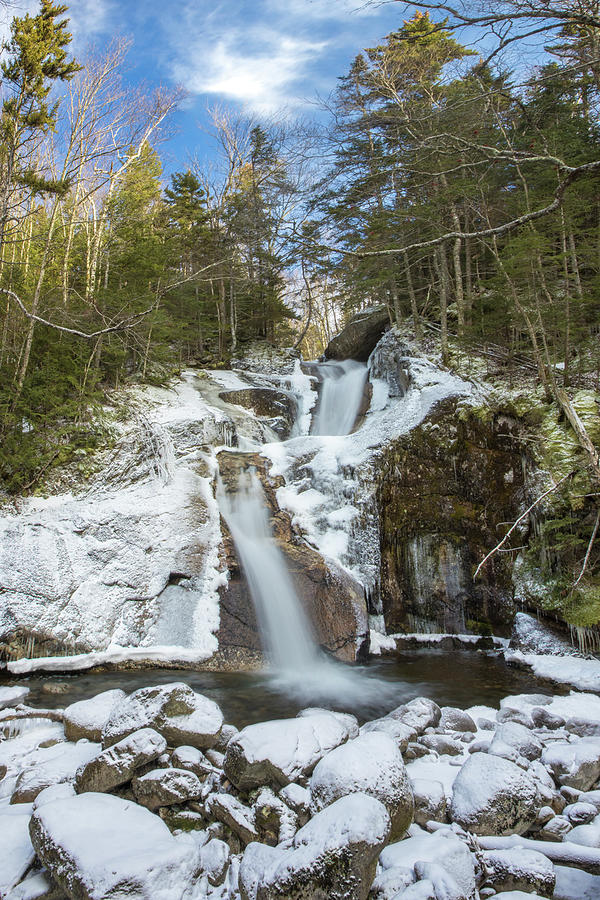 Charlies Falls Winter Sun Photograph by White Mountain Images