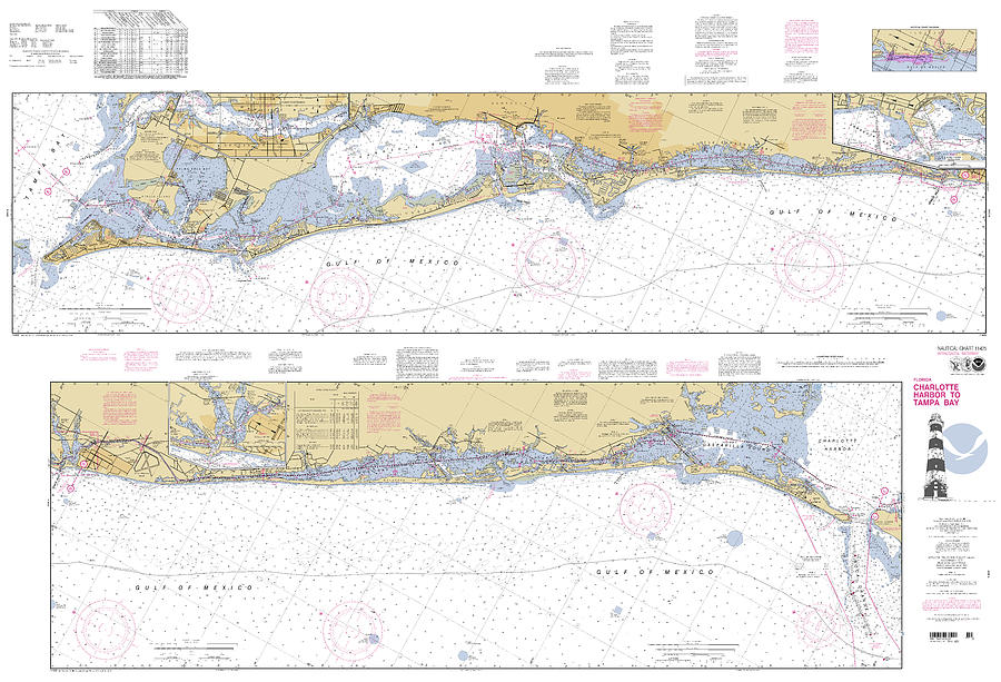Charlotte Harbor to Tampa Bay NOAA Chart 11425 Digital Art by Nautical Chartworks