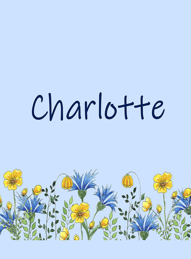 Charlotte Personalized Wildflowers Painting by Corinne Carroll