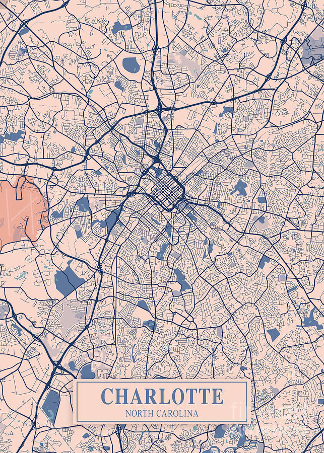 Charlotte - United States Breezy City Map Digital Art by Tien Stencil ...