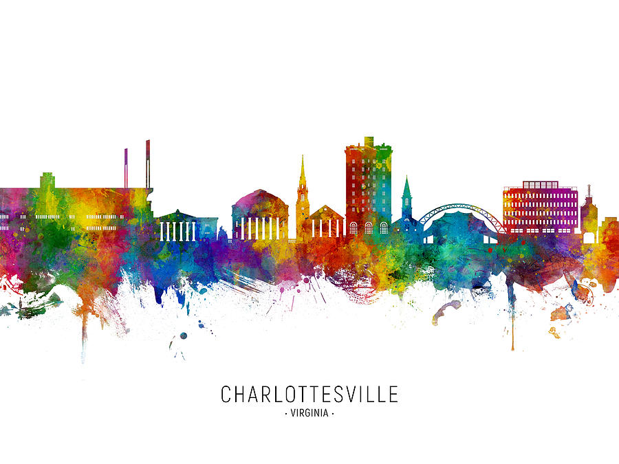 Charlottesville Virginia Skyline #45 Digital Art by Michael Tompsett