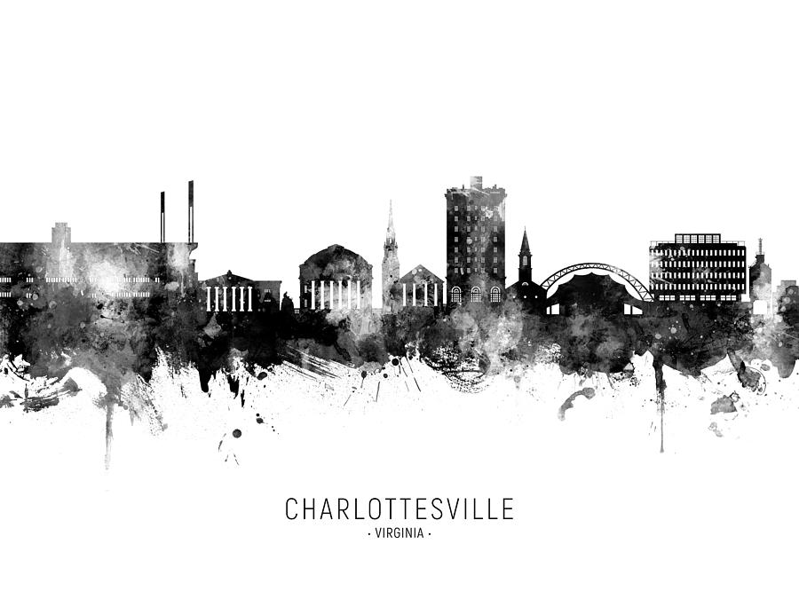 Charlottesville Virginia Skyline #46 Digital Art by Michael Tompsett
