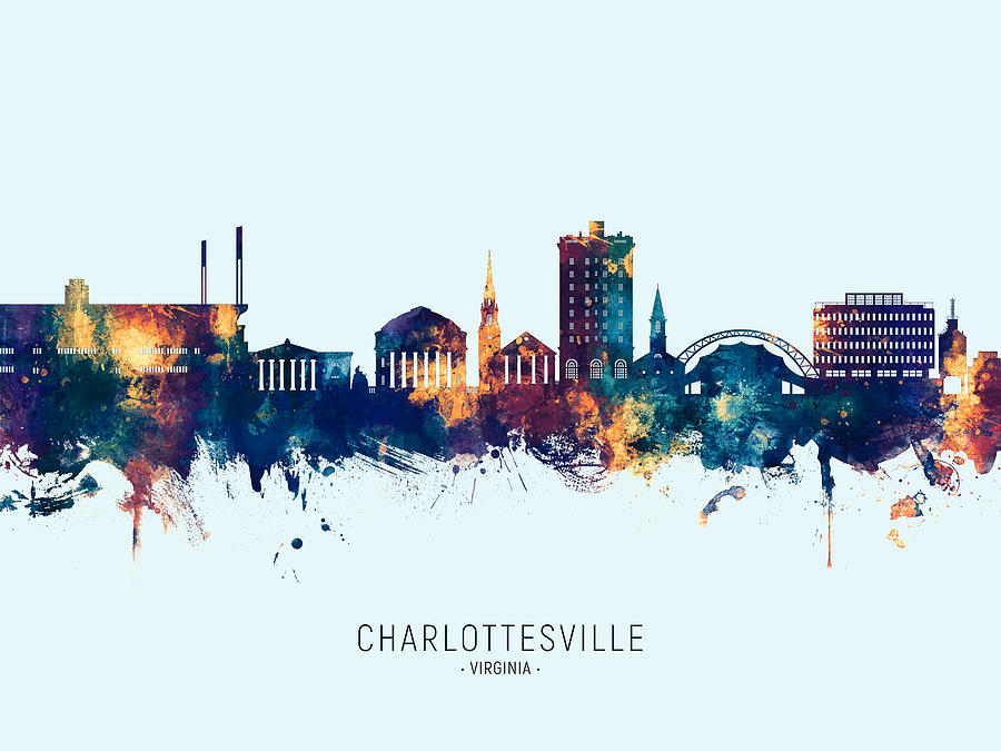 Charlottesville Virginia Skyline #48 Digital Art by Michael Tompsett