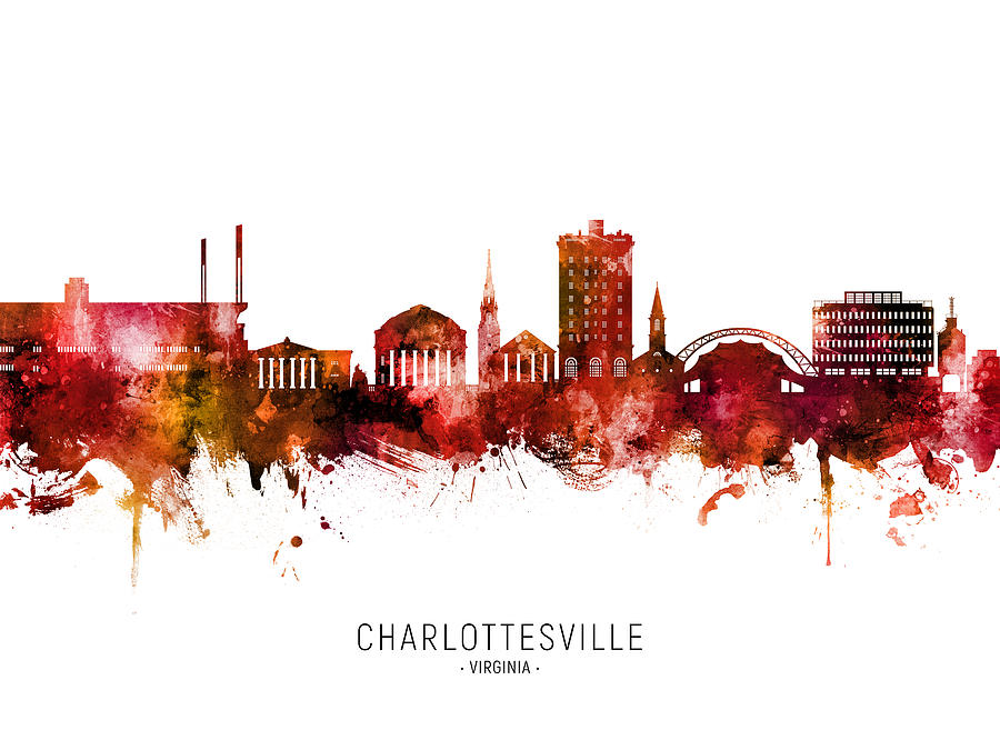 Charlottesville Virginia Skyline #55 Digital Art by Michael Tompsett
