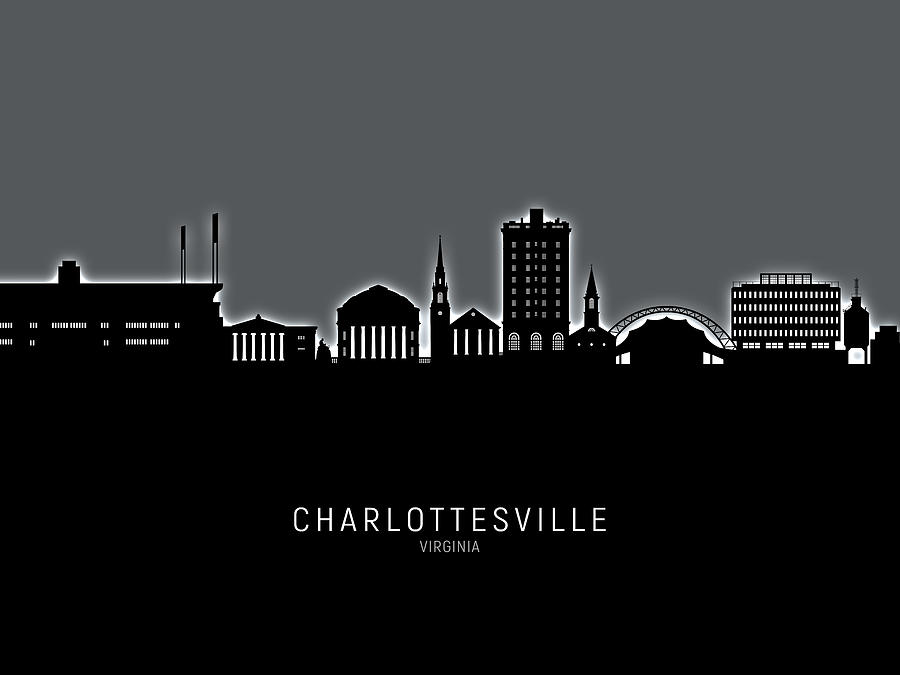 Charlottesville Virginia Skyline #59 Digital Art by Michael Tompsett