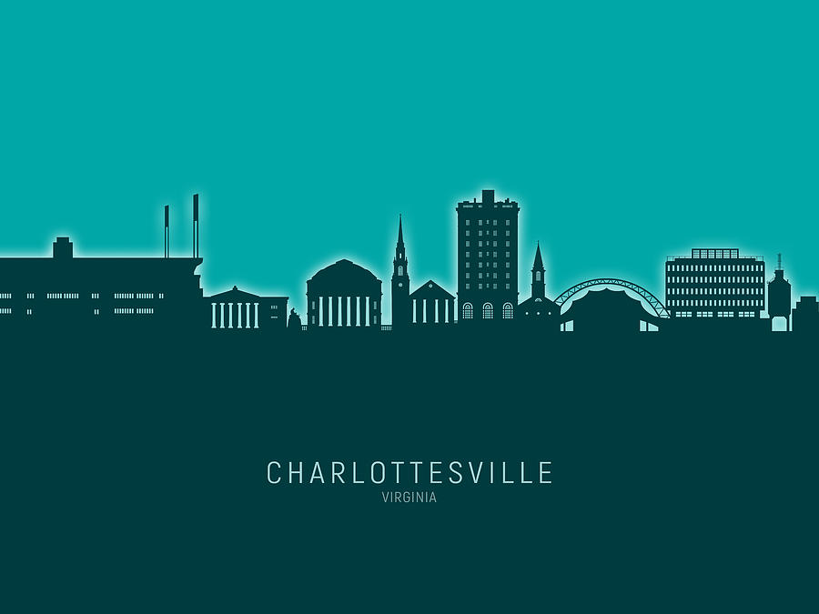 Charlottesville Virginia Skyline #60 Digital Art by Michael Tompsett