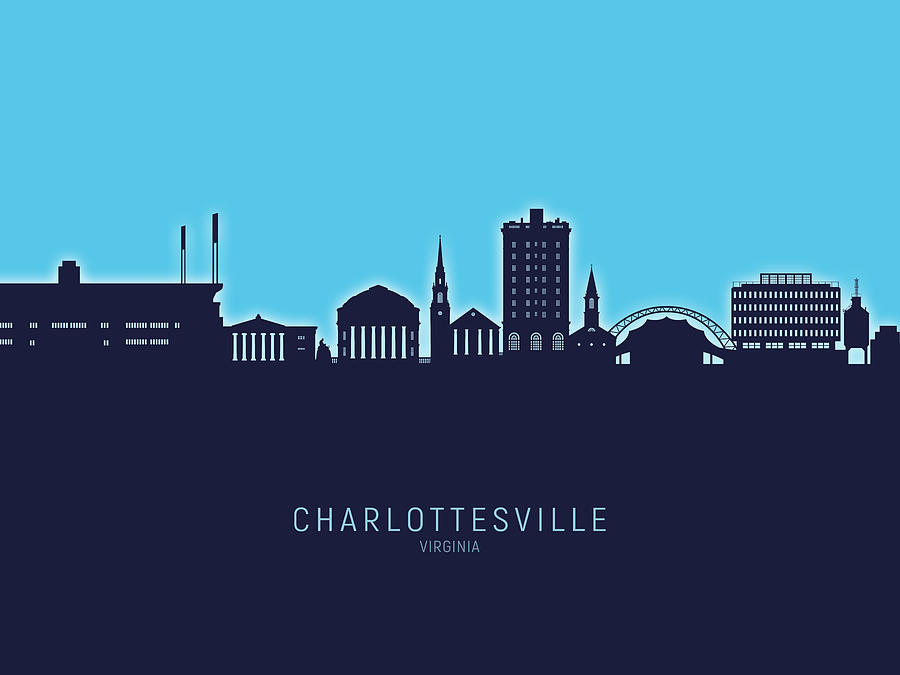 Charlottesville Virginia Skyline #61 Digital Art by Michael Tompsett