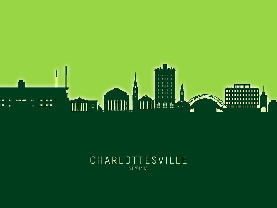 Charlottesville Virginia Skyline #62 Digital Art by Michael Tompsett