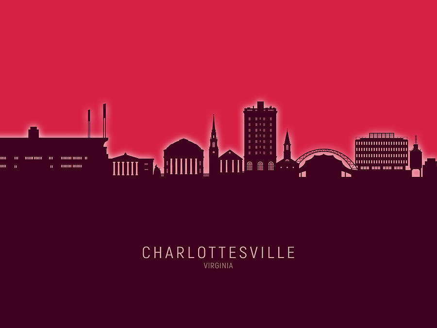 Charlottesville Virginia Skyline #64 Digital Art by Michael Tompsett