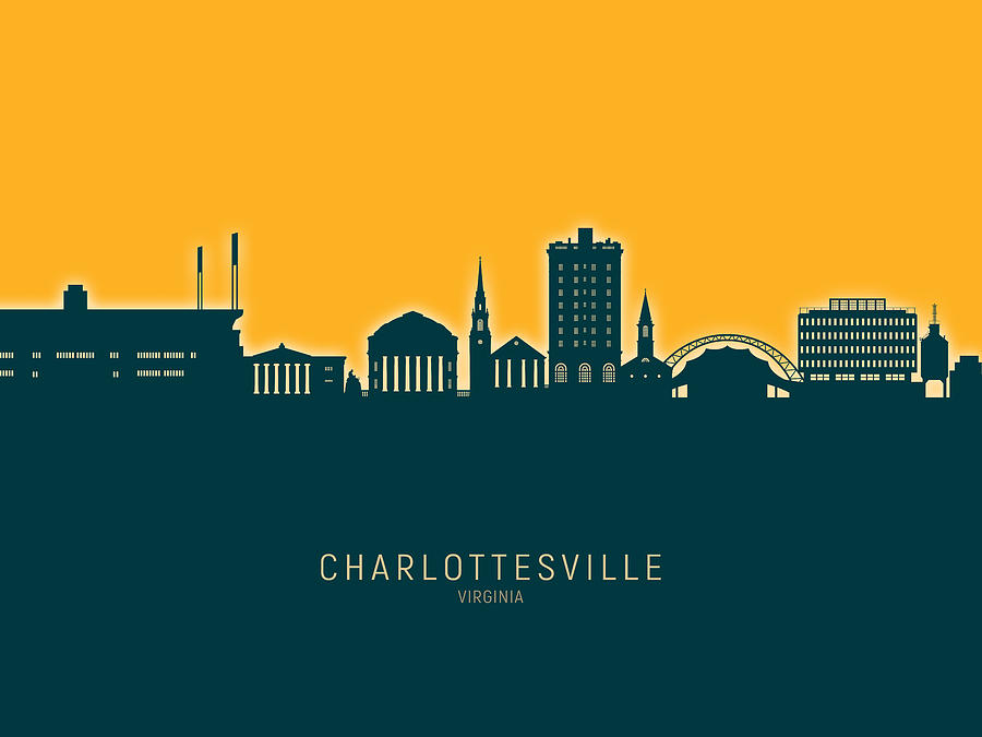 Charlottesville Virginia Skyline #65 Digital Art by Michael Tompsett