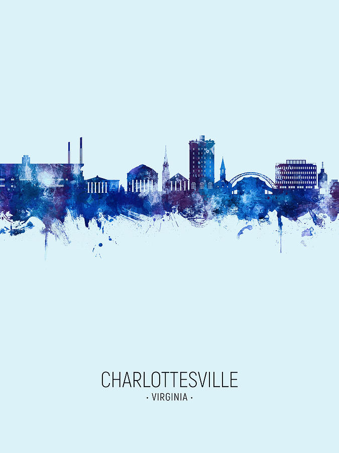 Charlottesville Virginia Skyline #69 Digital Art by Michael Tompsett