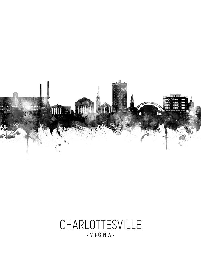 Charlottesville Virginia Skyline #71 Digital Art by Michael Tompsett