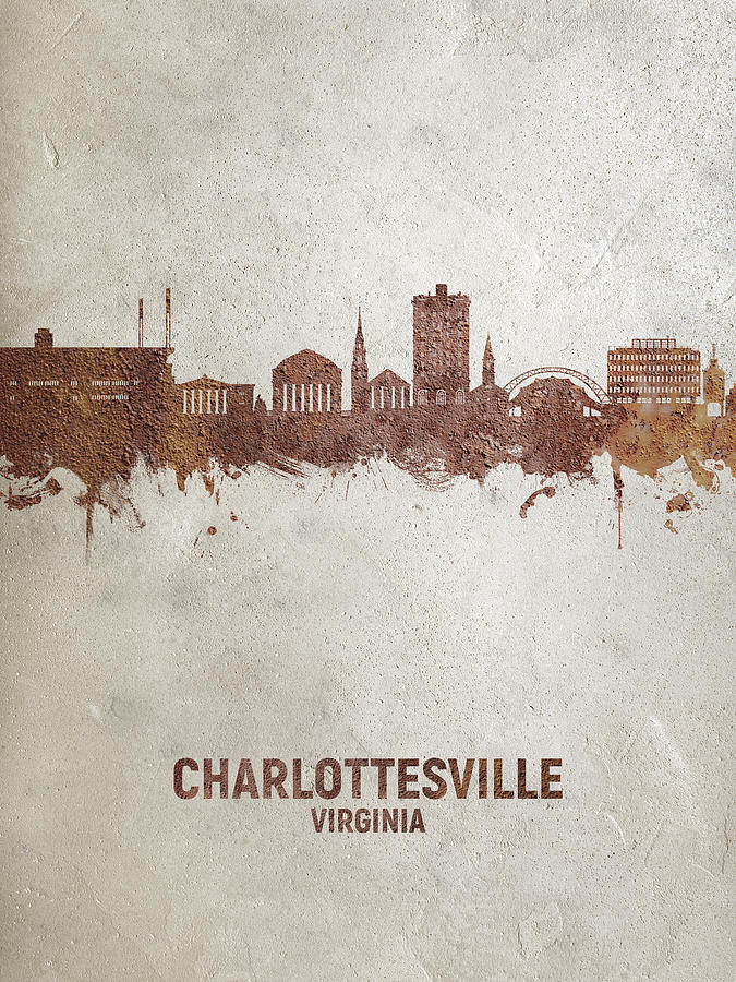 Charlottesville Virginia Skyline #83 Digital Art by Michael Tompsett