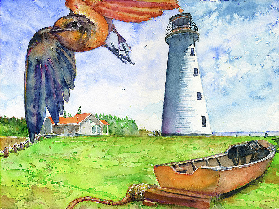 Charlottetown Lighthouse Painting by John D Benson