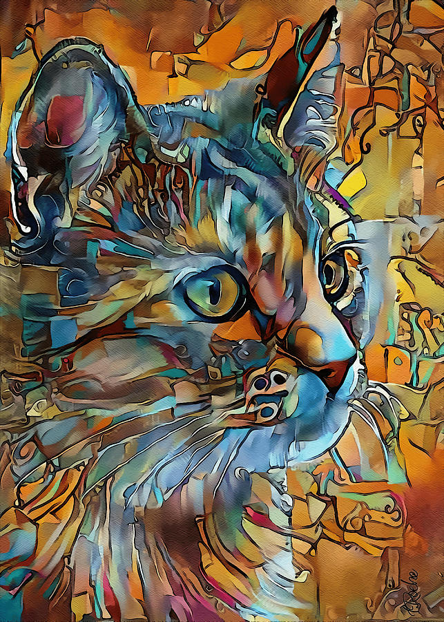 Charly Jr cat chat gato kitten lea roche Painting by King Ken | Pixels