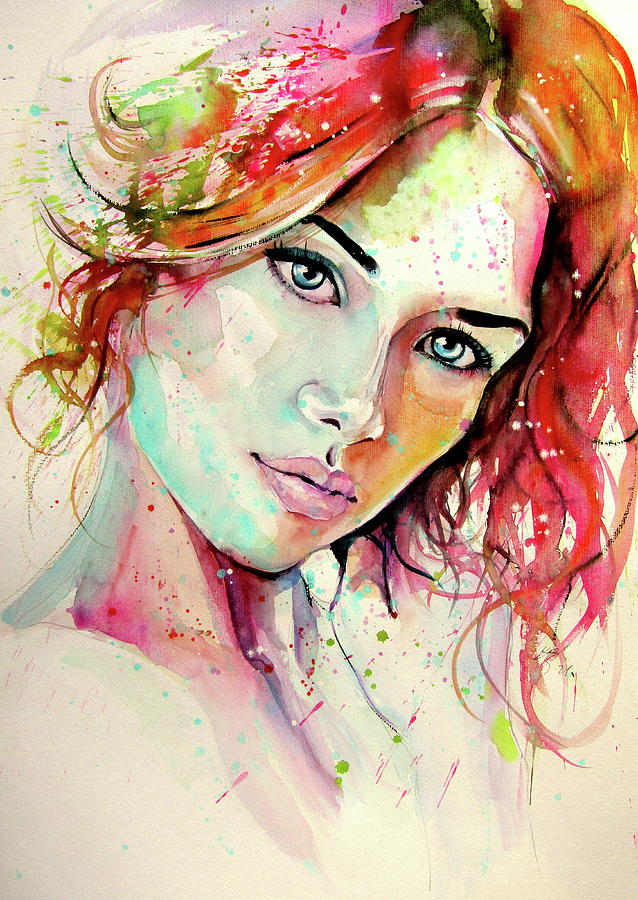 Charming girl V Painting by Kovacs Anna Brigitta - Fine Art America