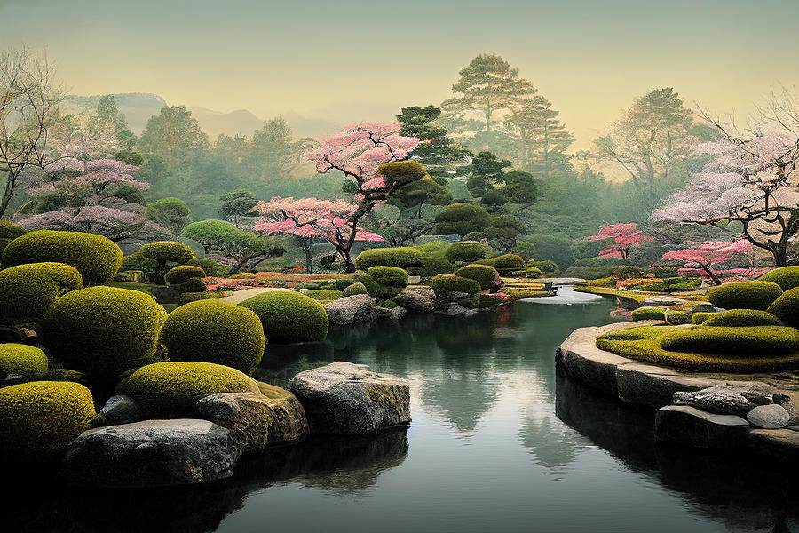 Charming Japanese Garden 01 Digital Art by Nikola Durdevic - Fine Art ...