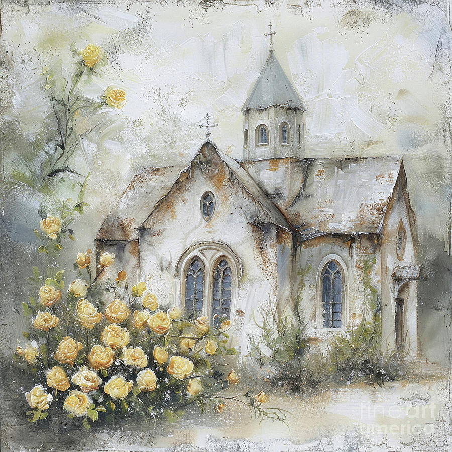 Jesus Christ Painting - Charming Little Church by Tina LeCour