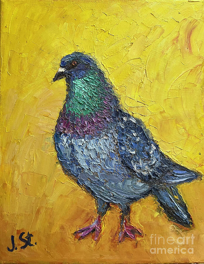 Pigeon Painting - Charming pigeon by Julia Strittmatter