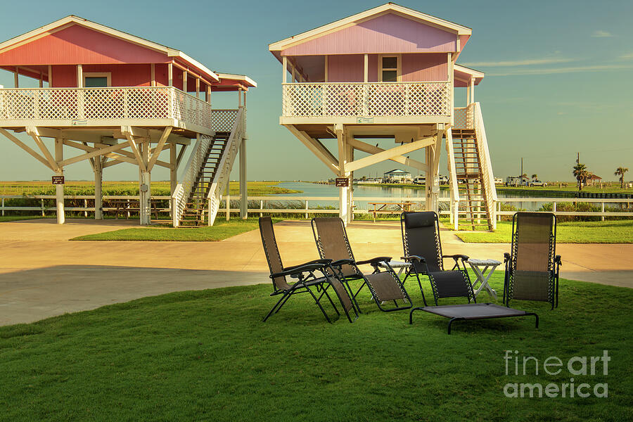 Charming Pink and Purple Beach Houses at Freeport, Texas Photograph by Brigitte Blanchette Thompson Charming Pink and Purple Beach Houses at Freeport, Texas Photograph by Brigitte Blanchette Thompson