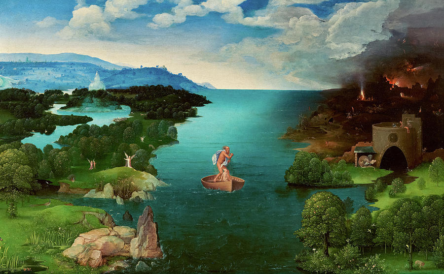 Hieronymus Bosch Painting - Charon Crossing the River Styx by Joachim Patinir