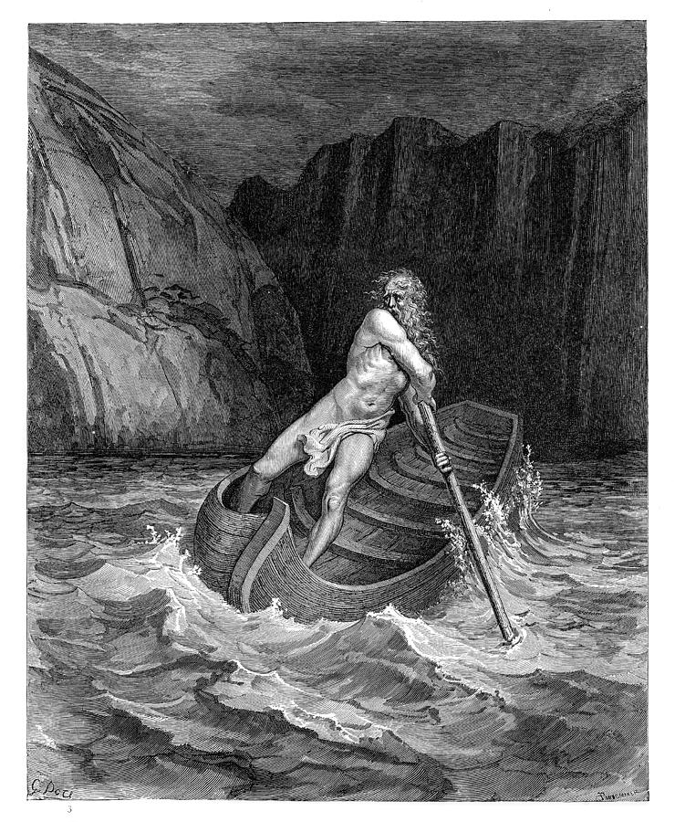 Charon the ferryman engraving Drawing by Thepalmer