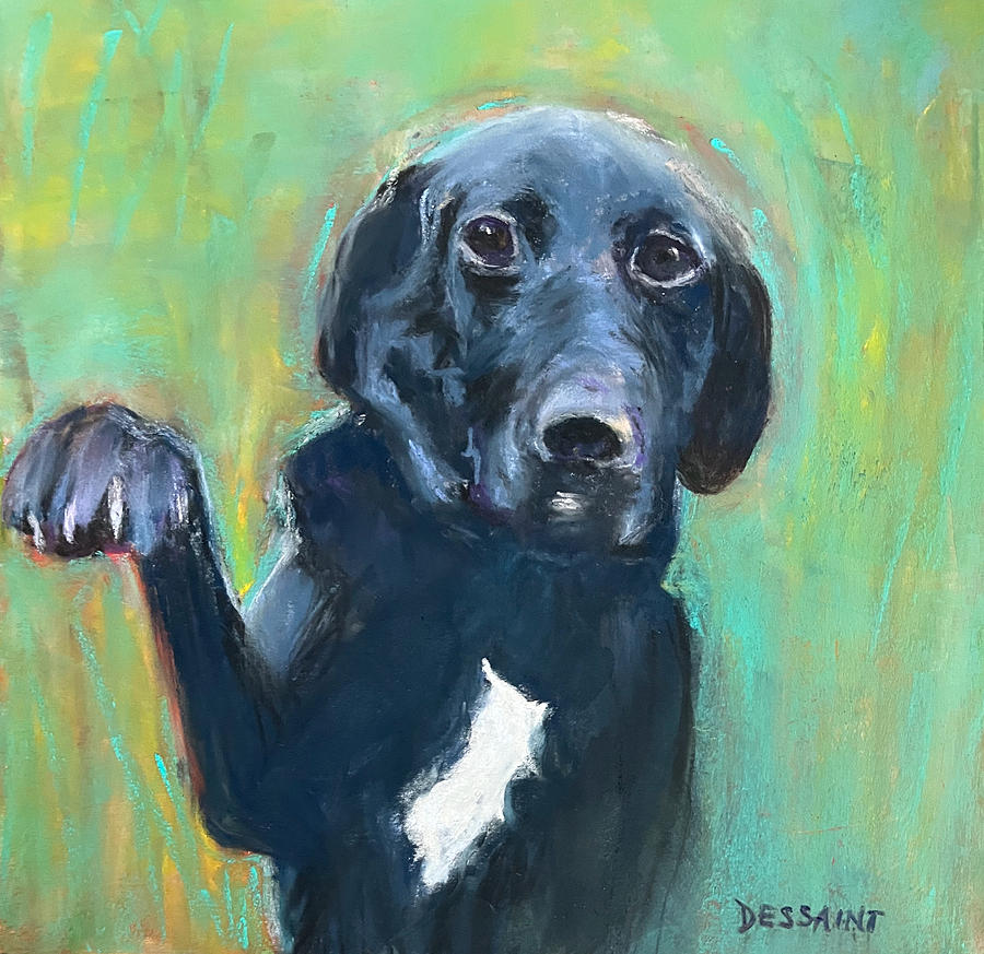 Dog Painting - Chase by Linda Dessaint