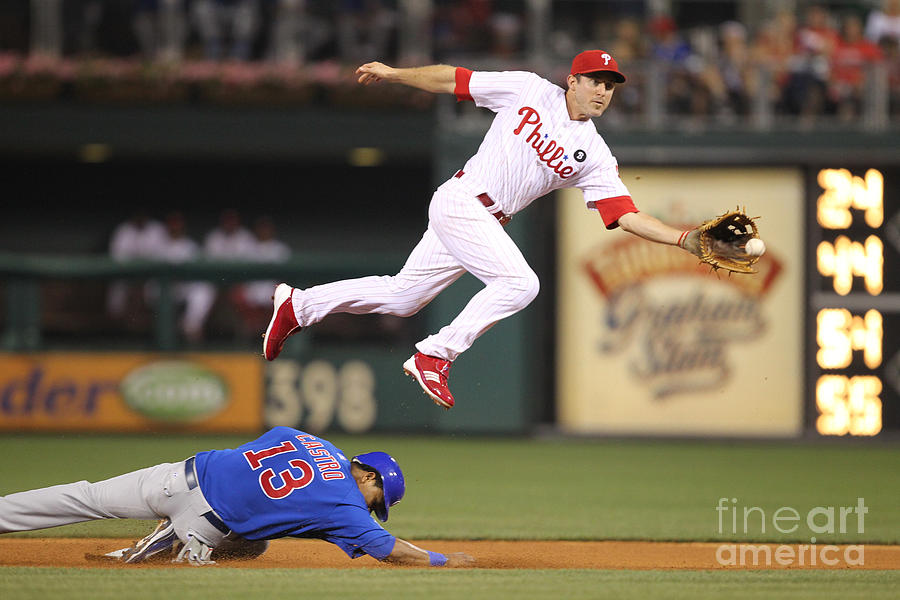 Chase Utley and Starlin Castro Photograph by Hunter Martin