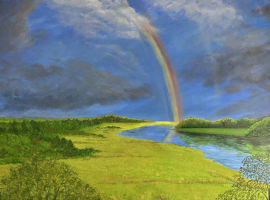 Chasing Rainbows in Delaware Painting by Denise Van Deroef