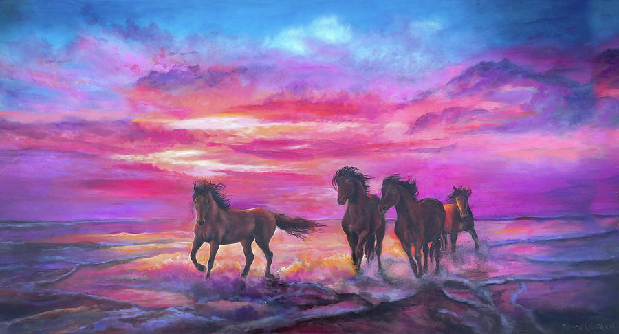 Chasing The Dawn Painting by Karen Kennedy Chatham